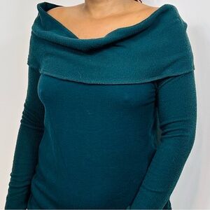 Forever 21 Green Off-the-Shoulder Sweater